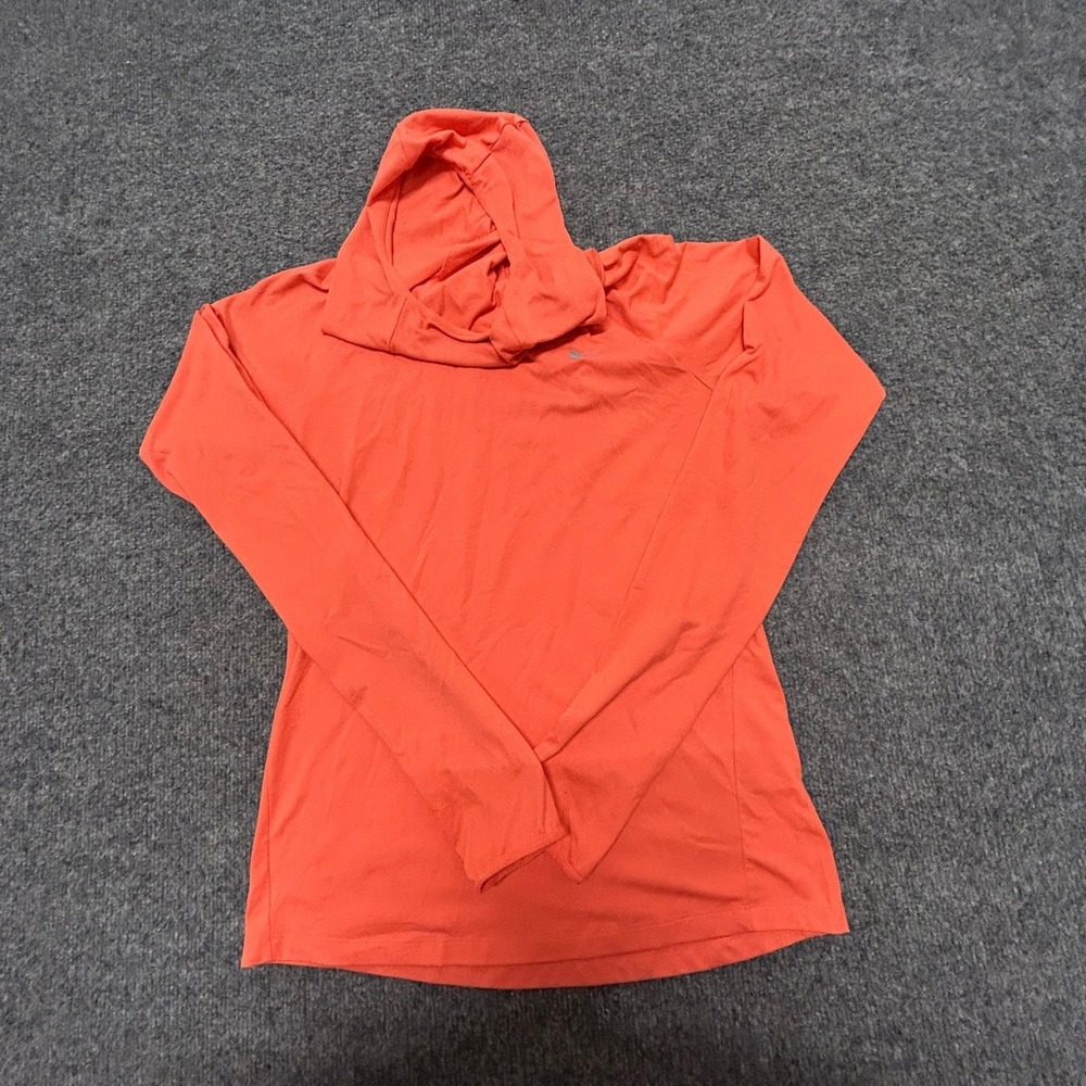 Nike Hoodie Womens Size S Orange Dri-Fit Long Sleeve Athletic Running Shirt